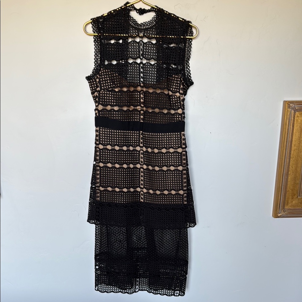 Harrison and‎ Draper Elegant Black Crochet Dress sz Medium